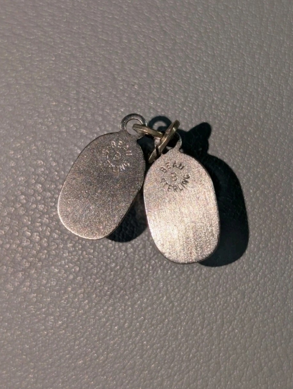 Vintage Silver B Beau Sterling Pair Baby Shoe Booties Small Charm Collectible - Picture 9 of 16